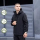 Мужская Демисезонная Куртка Soft Shell "Pobedov Matrix" от 0 до +15°С с капюшоном черная размер L - изображение 1