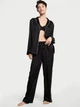 Піжама Сатинова (сорочка + штани) Victoria's Secret Satin Long Pajama Set L Чорна (26673402) - зображення 1