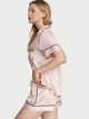 Піжама Сатинова (сорочка + шорти) Victoria's Secret Satin Short Pajama Set XS Рожева смужка (26604567) - изображение 2
