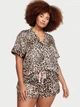 Піжама Сатинова (сорочка + шорти) Victoria's Secret Satin Short Pajama Set M Лео (26747927) - изображение 1
