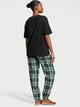 Піжама Бавовна (футболка + штани) Victoria's Secret Flannel Tee-jama Set S Чорна (26710463) - зображення 2