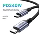 Кабель PD3.1 USB-C 240W UGREEN US535 Type-C to Type-C для быстрой зарядки ноутбука, планшета, смартфона 5А 48V Supercharge Space Grey 2m (90440) - изображение 11