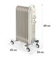 Радіатор масляний Klarstein Thermaxx Retroheat Електричний обігрівач для будинку 2000 Вт - зображення 7