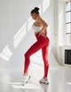 Спортивные женские леггинсы Hot для фитнеса и йоги c двойным пуш-ап V-пояс Бесшовные Однотонные M Красные (MA15000LM) - изображение 6