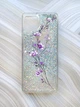 Чехол с плавающими блестками на Samsung Galaxy A22 4G/M22/M32 Серебро Веточка цветов (принт 278) - изображение 1