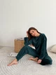 Костюм жіночий плюшевий кофта та штани Casual Style Collection L-XL зелений - зображення 2