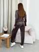 Костюм жіночий плюшевий кофта та штани Casual Style Collection L-XL коричневий - зображення 7