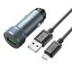 Автомобільне зарядне пристрій HOCO Z49A Level single port QC3.0 18W (Micro) Metal Gray (6931474795717) - зображення 1