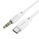 Аудіокабель BOROFONE BL18 Type-C silicone digital audio conversion cable White (BL18CW) - зображення 2