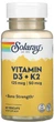 Вітамін Д3 К2 Solaray Vitamin D3 + K2 5000IU 60 vcaps - зображення 1