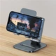 Стандартний пристрій для телефону або планшета Baseus LUSZ000013 Desktop Biaxial Foldable Metal Stand (for Phones) у сірому кольорі, складний та зроблений з металу. - зображення 7