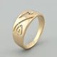Кольцо Дейли 46575 ширина 8 мм белые фианиты позолота 18К - изображение 2