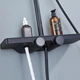 Комплект: Душова кабіна DUSEL DSL194B Black matt 1000*1000, скло прозоре+ Душова система з термостатом DUSEL BRONX - зображення 5