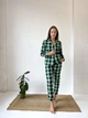 Домашняя женская пижама COSY в клетку зелено/черная рубашка+штаны XL (CS) - изображение 1