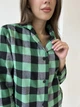 Домашняя женская пижама COSY в клетку зелено/черная рубашка+штаны XL (CS) - изображение 4