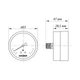 Манометр аксиальный (Koer KM.611A) (0-4 bar), D=63мм, 1/4'' (KR0210) - изображение 4