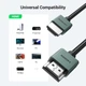 Кабель HDMI UGREEN 8K HDMI 2.1 48 Гбит/с 8K@60Hz 4K@120Hz алюминиевый корпус 2 м Black/Green (HD155) - изображение 5