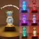 3D лампа нічник у вигляді ведмедика з ефектом феєрверк в RGB (7 кольорів), з можливістю підключення через USB. - зображення 2