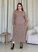Платье в рубчик длинное осеннее женское Merlini Градо 700001344 4XL-5XL Мокко (700001344_4) - изображение 8