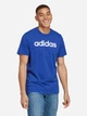 Футболка бавовняна чоловіча Adidas Essentials Single Jersey Linear Embroidered Logo IC9279 S Синя (4066752110585) - зображення 1