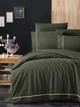 Двуспальный Евро комплект First Choice Alisa Dark Green Ранфорс Премиум 200х220 см наволочки 4 x 50х70 см - изображение 1