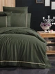 Двуспальный Евро комплект First Choice Alisa Dark Green Ранфорс Премиум 200х220 см наволочки 4 x 50х70 см - изображение 3