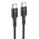 Кабель HOCO Type-C to Type-C Victory charging data cable X83 чорний 1 метр - зображення 2
