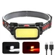 Ліхтар налобний BL-008+COB (white+red), червоне світло, водозахист, вбудований акумулятор - зображення 1