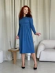 Платье в рубчик длинное осеннее женское Merlini Донато 700001391 2XL-3XL Синее (700001391_3) - изображение 8