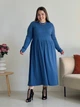 Платье в рубчик длинное осеннее женское Merlini Донато 700001391 2XL-3XL Синее (700001391_3) - изображение 1