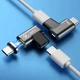 Магнітний адаптер USB-C 4.0 - Type-C, кутовий перехідник 90 градусів з підтримкою швидкого заряджання 140 Вт, темно-сірий "G" (88809471) - зображення 4