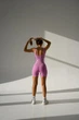 Спортивный женский комбинезон X-SPORT в рубчик с эффектом компрессии (без пушап) со съемными чашками M Розовый (KW030000M) - изображение 11