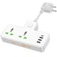 Сетевой удлинитель HOCO AC11A Voyage 2 розетки 1C3A 3xUSB 1xType-C White (6942007607063) - изображение 1