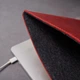 Кожаный чехол для MacBook Air 13" 2018-2025 INCARNE Free Port Plus Красный - изображение 8