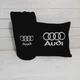 Плед та подушка автомобільні з вишивкою логотипа Audi Чорний + Чохол для зберігання (0741) - изображение 3