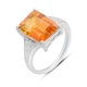 Серебряное кольцо с Натуральным золотим кварцем 7.153ct, фианитами, вес изделия 5,41 гр (2165767) - изображение 1