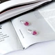 Серебряные серьги с натуральным рубином 4.846ct, фианитами (2165231) - изображение 2