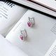 Серебряные серьги с натуральным рубином 4.846ct, фианитами (2165231) - изображение 3