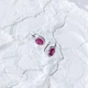 Серебряные серьги с натуральным рубином 4.846ct, фианитами (2165231) - изображение 7
