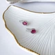 Серебряные серьги с натуральным рубином 4.846ct, фианитами (2165231) - изображение 8