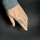Срібна каблучка з натуральним смарагдом 2.8ct, вага виробу 5,41 гр (2163527) - зображення 8