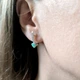 Серебряные серьги с натуральным изумрудом 1.239ct, фианитами (2162315) - изображение 7