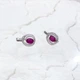 Серебряные серьги с натуральным рубином 4.124ct, фианитами (2165255) - изображение 6