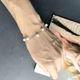 Серебряный браслет с натуральным жемчугом, вес изделия 3,87 гр (2162889) - изображение 7