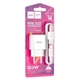 Зарядний пристрій Hoco C106A 2in1 1-USB; кабель Type-C 1 м; 2,1A, white (58442) - зображення 2