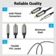 Аудіо кабель з AUX mini-Jack 3,5мм на Double RCA тюльпан Vention Metal Type 2RCA Male Cable (1,5m). Black - зображення 8