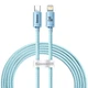 USB кабель Type-C на Lightning для iPhone Baseus Crystal Shine Series (2m, 20W, 480 Mbps). Sky Blue - зображення 1