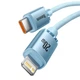 USB кабель Type-C на Lightning для iPhone Baseus Crystal Shine Series (2m, 20W, 480 Mbps). Sky Blue - зображення 2