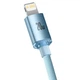 USB кабель Type-C на Lightning для iPhone Baseus Crystal Shine Series (2m, 20W, 480 Mbps). Sky Blue - зображення 3