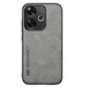 Кожаный чехол - накладка X&E для Xiaomi Poco F6 / Redmi Turbo 3 с металлической вставкой gray - изображение 1